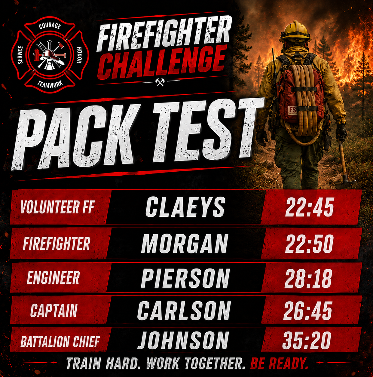 Firefighter Challenge reference